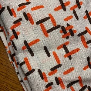 Vintage orange and brown on white fabric (90 x 300 cm)
